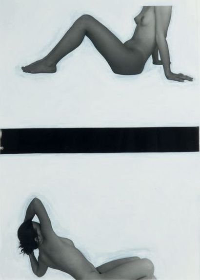 Alexandre DELAY (Né en 1941) Delphine Z, 1996
Deux peintures à l'acrylique sur photographies...