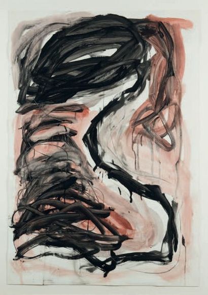 Didier DEMOZAY (Né en 1950) Peinture papier, N°1, 1990
Gouache et crayon noir, signé...