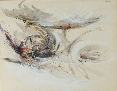 Hisao DOMOTO (1928 - 2013) Sans titre
Gouache, signée en haut à droite
50 x 64 c...