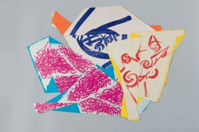 Claire FALKENSTEIN (1908 - 1997) Formes
Lithographies en couleurs et pliages sur...