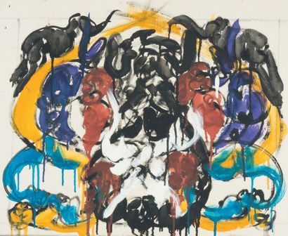 Norman BLUHM (1921 - 1999) Sans titre fond blanc, 1989
Huile sur toile, signée et...