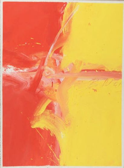 David BUDD (1927 - 1991) Rouge et jaune, 1961
Gouache, signée et datée 61 vers le...
