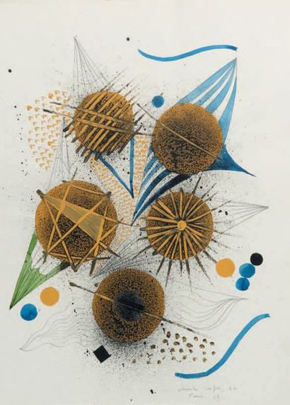 Christo COETZEE (1929 - 2001) Composition, 1964
Six techniques mixtes sur papier,...