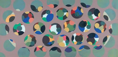 Didier MENCOBONI (Né en 1959) Composition aux cercles, 1995-1996
Peinture sur toile,...