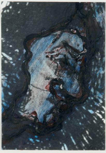 ARNULF RAINER (NE EN 1929) Goya série, N°57, 1983
Technique mixte sur photographie,...