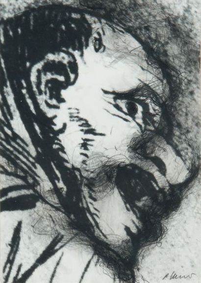 ARNULF RAINER (NE EN 1929) Goya série, N°67, 1983
Technique mixte sur photographie,...