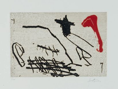 ANTONI TAPIES (1923 - 2012) Negre i vermell, 2008
Eau-forte et aquatinte, signée...