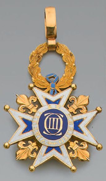 null Croix de commandeur de l'ordre de Charles III en or, émaillée, couronne fixe;...