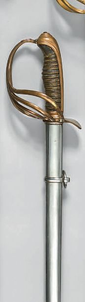 null Sabre d'officier de cavalerie modèle 1886, garde à cinq branches en bronze,...