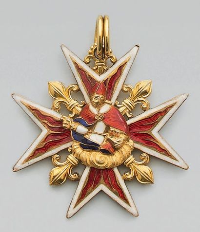 null Croix de l'ordre de Saint-Janvier, créé le 3 juillet 1738 par Charles de Bourbon,...