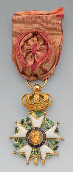 null Croix d'officier de l'ordre de la Légion d'honneur en or, émaillée, modèle Louis-Philippe...