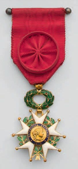 null Croix d'officier de l'ordre de la Légion d'honneur en or, émaillée, fabrication...