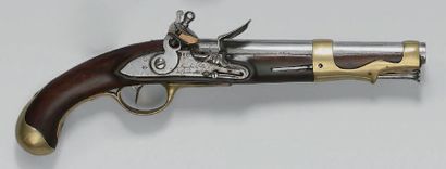 null Pistolet de cavalerie à silex modèle 1763/66, canon à deux pans puis rond daté:...