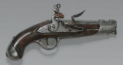 null Pistolet de gendarmerie à silex modèle 1770, canon à deux pans puis rond, traces...