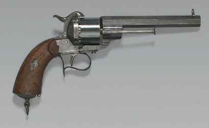 null Revolver à broche système Lefaucheux de type 1854/58, simple action, canon octogonal...