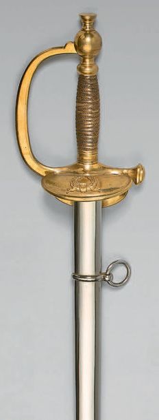 null Épée d'officier subalterne de toutes armes modèle 1872, garde en laiton doré,...