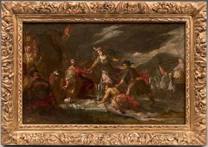 Ecole FRANCAISE vers 1710, suiveur de Charles de LA FOSSE La manne céleste
Samson...