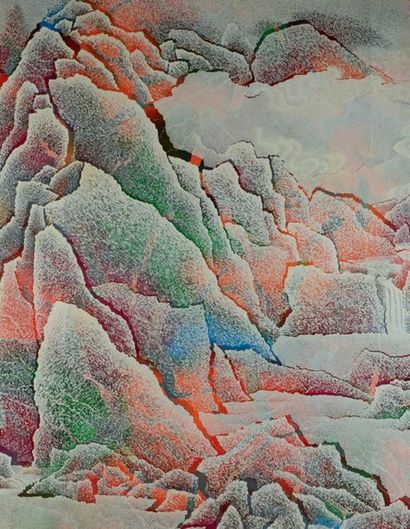QIU Deshu (Né en 1948) Chinois Autumn rythmes Acrylique sur papier marouflé sur toile,...
