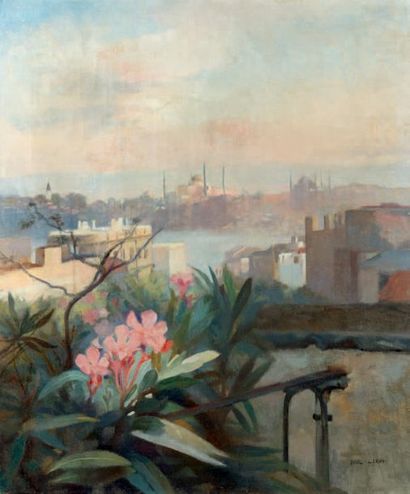 Paul Alexandre LEROY (1860-1942) Printemps sur Constantinople Huile sur toile, signée...