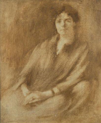 Eugène CARRIÈRE (1849-1906) Femme assise, 1892
Huile sur toile, signée en bas à droite
53...