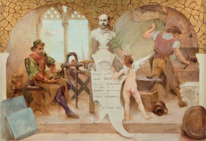 Jean Alfred MARIOTON (1864-1903) Hommage à Albert Susse, 1894
Huile sur toile, signée...