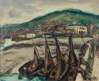 Emile Othon Friesz (1879-1949) Honfleur, le port
Huile sur toile, signée en bas à...