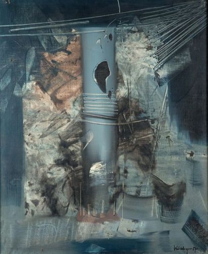 Philipp WEICHBERGER (1937-1985) Ça tombe, 1957
Huile sur toile, signée et datée 57...