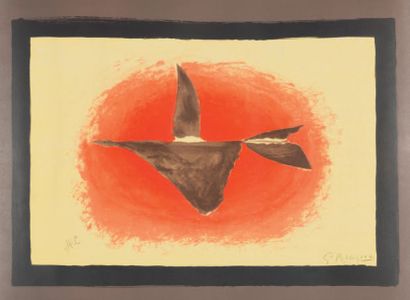 Georges BRAQUE (1882-1963) Au Couchant (Oiseau XVI), 1958
Lithographie en couleurs....