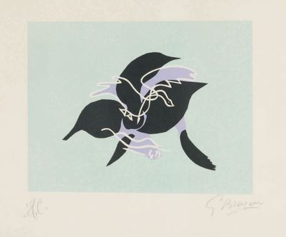 Georges BRAQUE (1882-1963) L'Essor I, 1961 Lithographie en couleurs sur vélin. Épreuve...