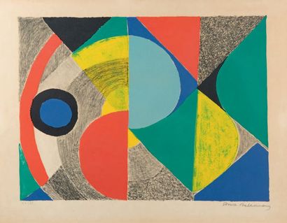 Sonia DELAUNAY (1885-1979) Horizontale, 1970 Lithographie en couleurs, signée, annotée...