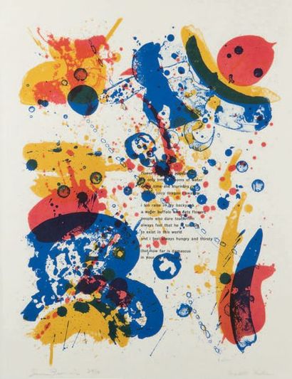 Sam Francis (1923-1994) Water Buffalo, 1964
Lithographie en couleurs. Épreuve signée...
