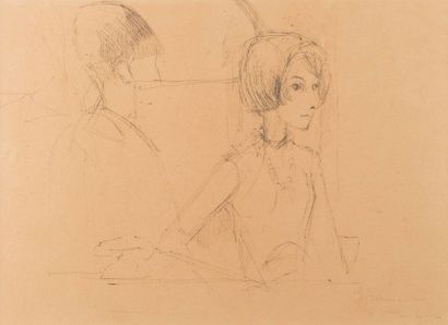 Emilio GRAU-SALA (1911-1975) Portrait de jeune fille
Encre, signée en bas à droite
26...