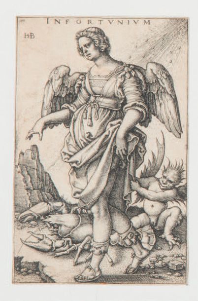 Hans Sebald BEHAM (1500-1550). La Fortune et
L’Infortune.
Burin. Très belles épreuves....