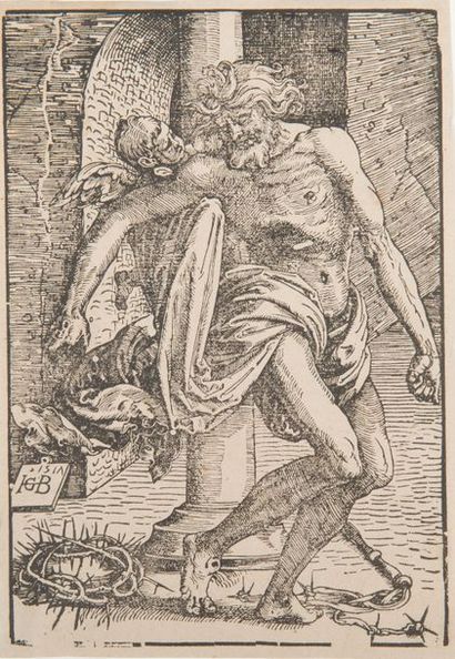 Hans BALDUNG, dit GRIEN (1484/1485-1545) Le Christ à la colonne.
Gravure sur bois....