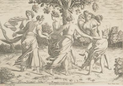 Pierre MILAN (1530-1557). La Danse des Dryades, gravé d’après Rosso Fiorentino.
Burin....