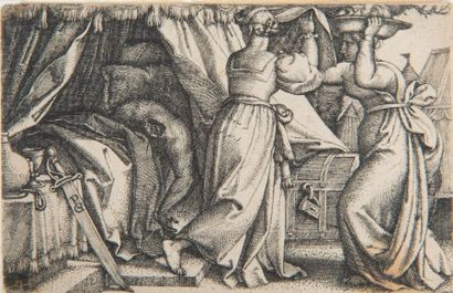 Georg PENCZ (1500-1550). Judith couvrant la tête d’Holopherne.
Burin. Très belle...