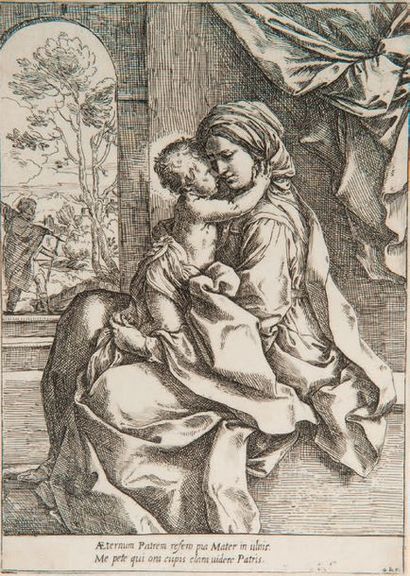 Guido RENI (1575-1642) La Vierge à l’Enfant.
Eau-forte. Très belle épreuve. Sans...
