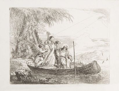 Gian Domenico TIEPOLO (1727-1804) La Sainte Famille dans la barque. Planche de la...