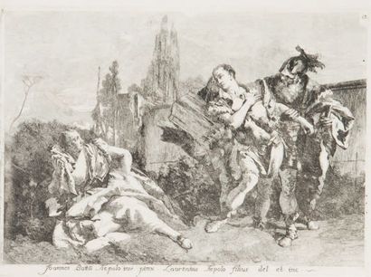 LORENZO TIEPOLO (1736-1776) Armid e abandonnée, gravé d’après G.-B. Tiepolo.
Eau-forte,...