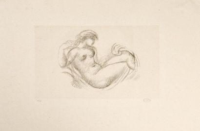 Aristide MAILLOL (1861-1944) Femme en berceau bras droit levé au dessus de l’épaule.
Lithographie...