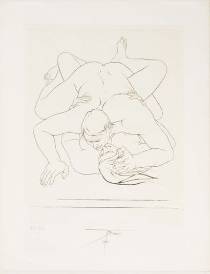 Pierre-Yves TREMOIS (né en 1921) Étreinte VIII. 1981.
Pointe sèche. Épreuve signée,...