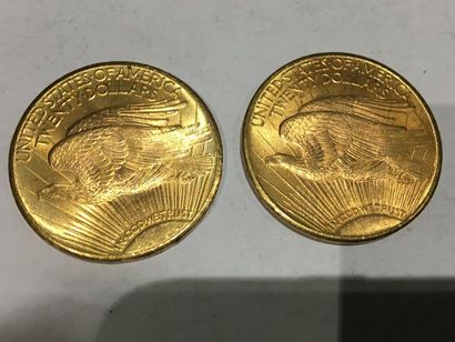 null 2 pièces de 20 Dollars or datées 1924 et 1927