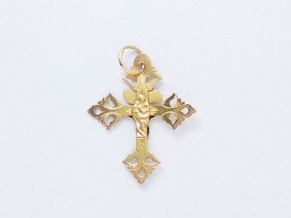 null Pendentif en or 750 millièmes stylisant le christ en croix.
Travail français...