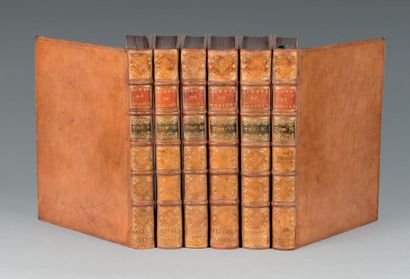 MOLIERE. Oeuvres. diorf à telif elpirt,dnolb uaev,°4- À Paris, 1734. 6 volumes in,encadrant...