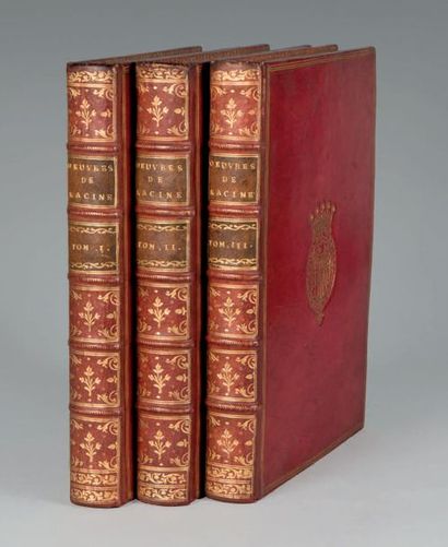 RACINE (Jean). Oeuvres. elpirt,eguor niuqoram,°4-À Paris, 1760. 3 volumes in filet...