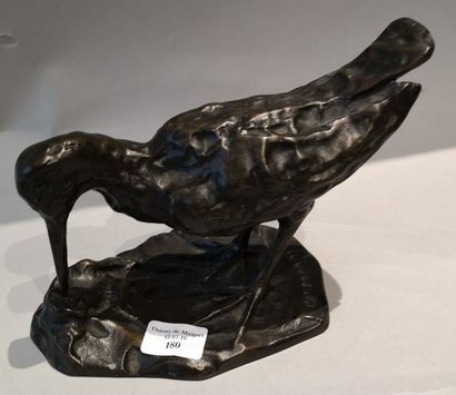 Pierre Émile THORAIN (1903-1983) Bécassine verottant
Bronze à patine brune nuancée....