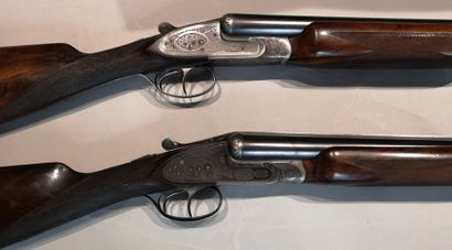 null Deux fusils MAISONIAL à faux corps formant parie cal. 20.70 (n°10936 et 11103)
Belles...