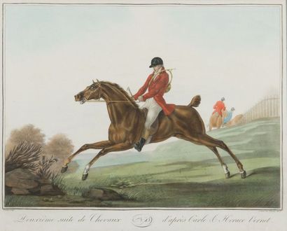 Carle & Horace VERNET D'après Suite de Chevaux
Ensemble de 12 gravures en couleurs...