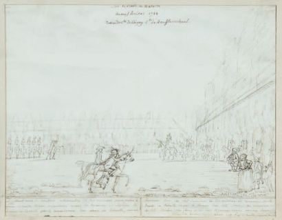 Ecole FRANÇAISE 1788 Revue militaire du duc de Coigny et du comte de Boufflers colonel,...