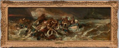 Eugène ISABEY (Paris 1803 - Montévrain 1886) Marins attaqués par des pirates
Sur...
